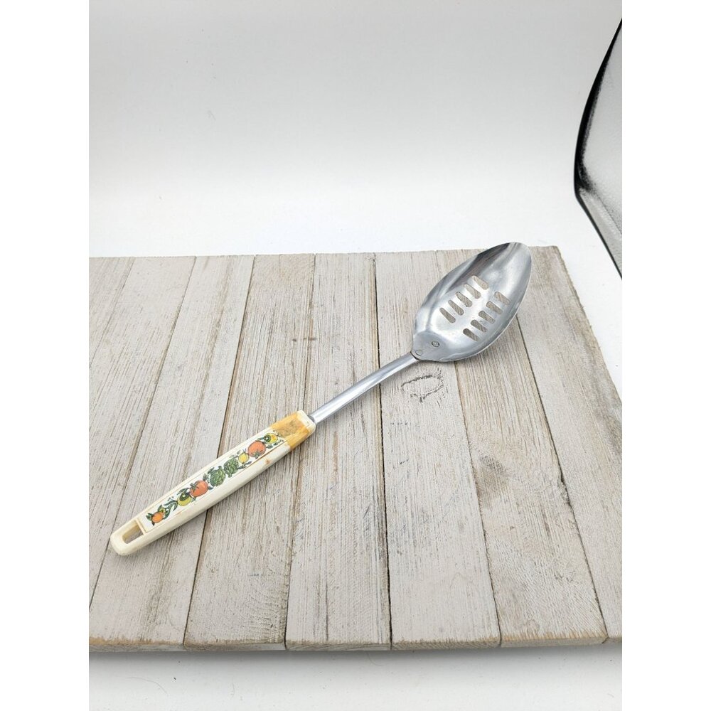 Ekco Chromium Plated Slotted Serving Spoon 12" White Veggies
